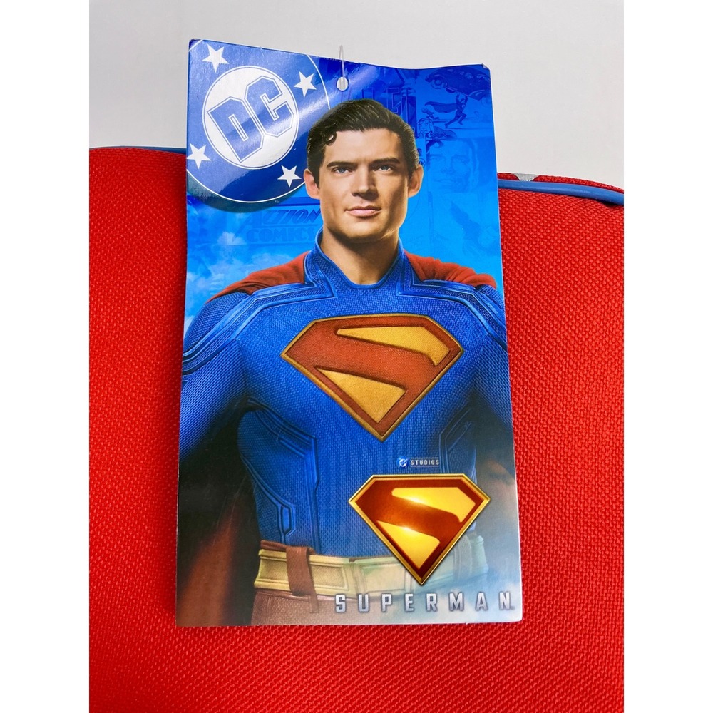 DC Superman Lunch Box Dual Compartment Insulated Kids School‎ Red Blue